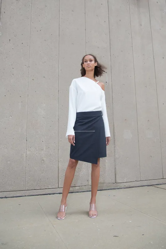 Laced Shoulder Top - White made by NOMIA
