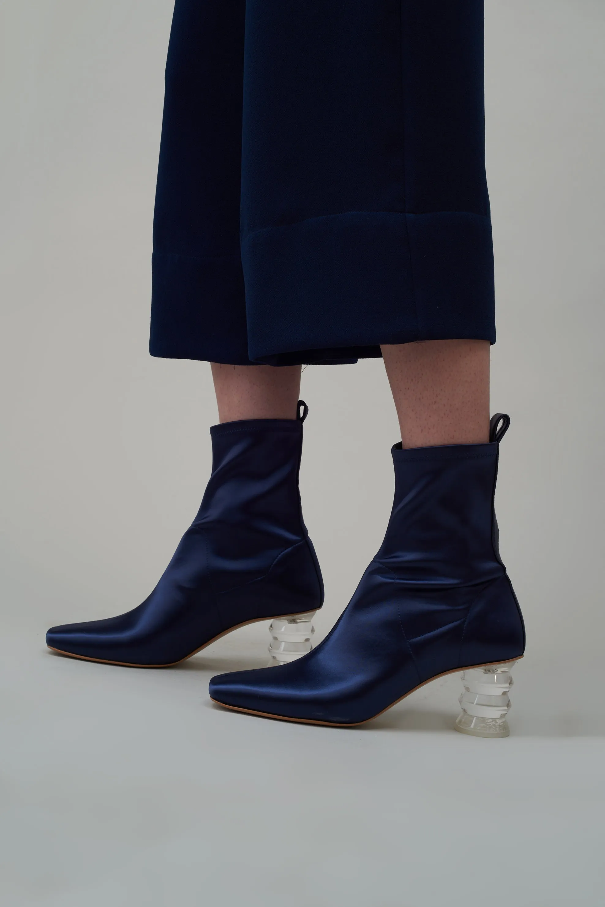 Binx Boot in Stretch Satin - Midnight sold by NOMIA product image thumbnail 2