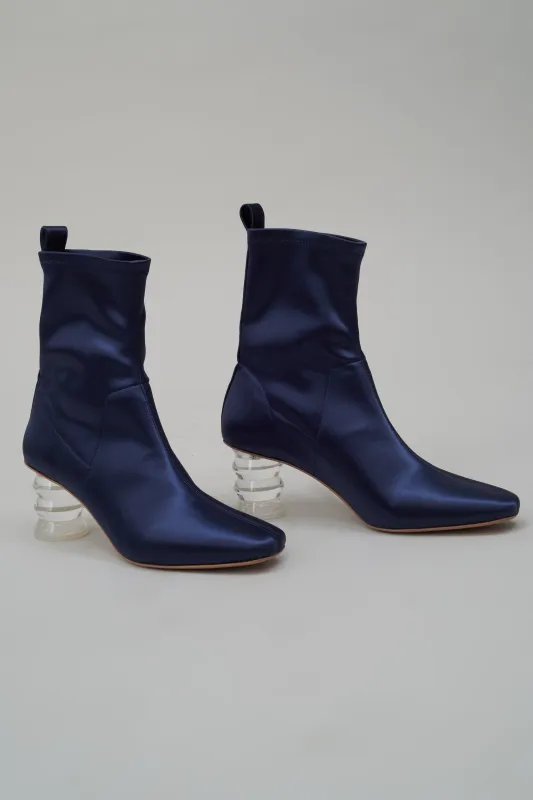 Binx Boot in Stretch Satin - Midnight made by NOMIA