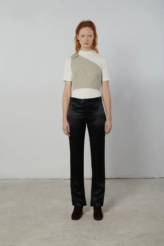 Slit Hem Pants - Black made by NOMIA