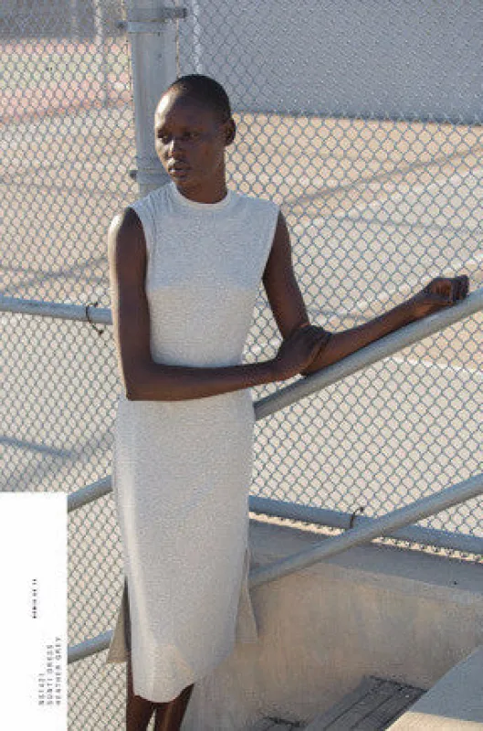 Midi Mockneck Dress - Heather Grey made by NOMIA