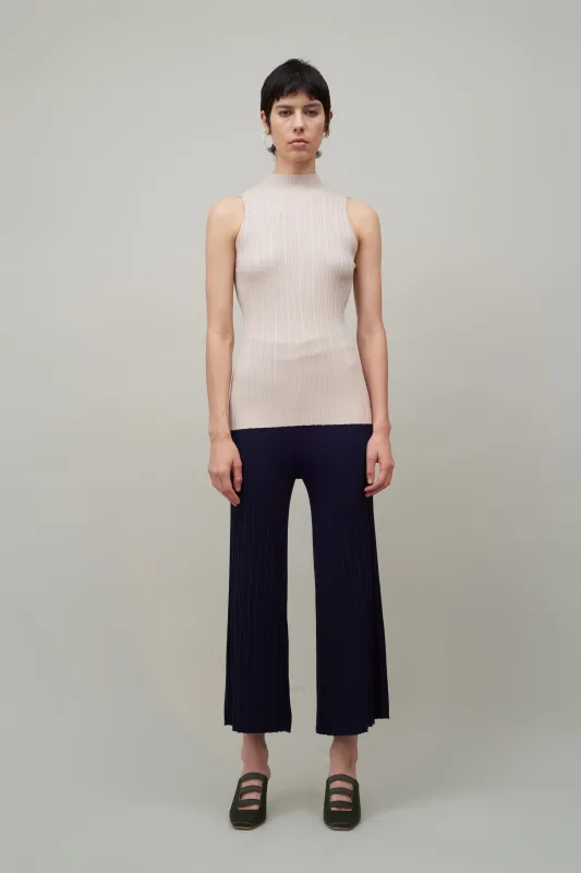 SLEEVELESS PLISSE TANK - BLACK made by NOMIA