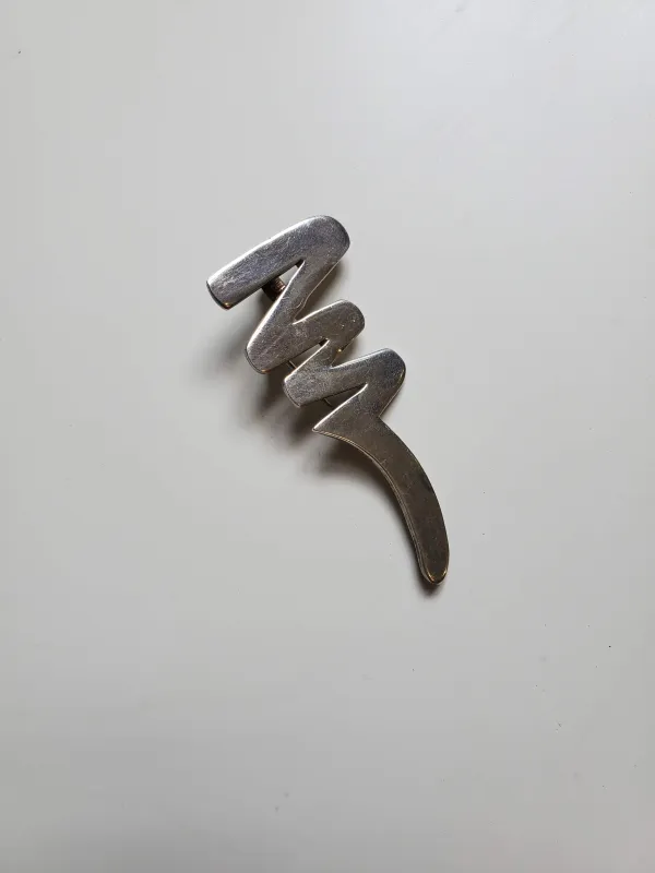 Zig Zag Silver Brooch made by NOMIA