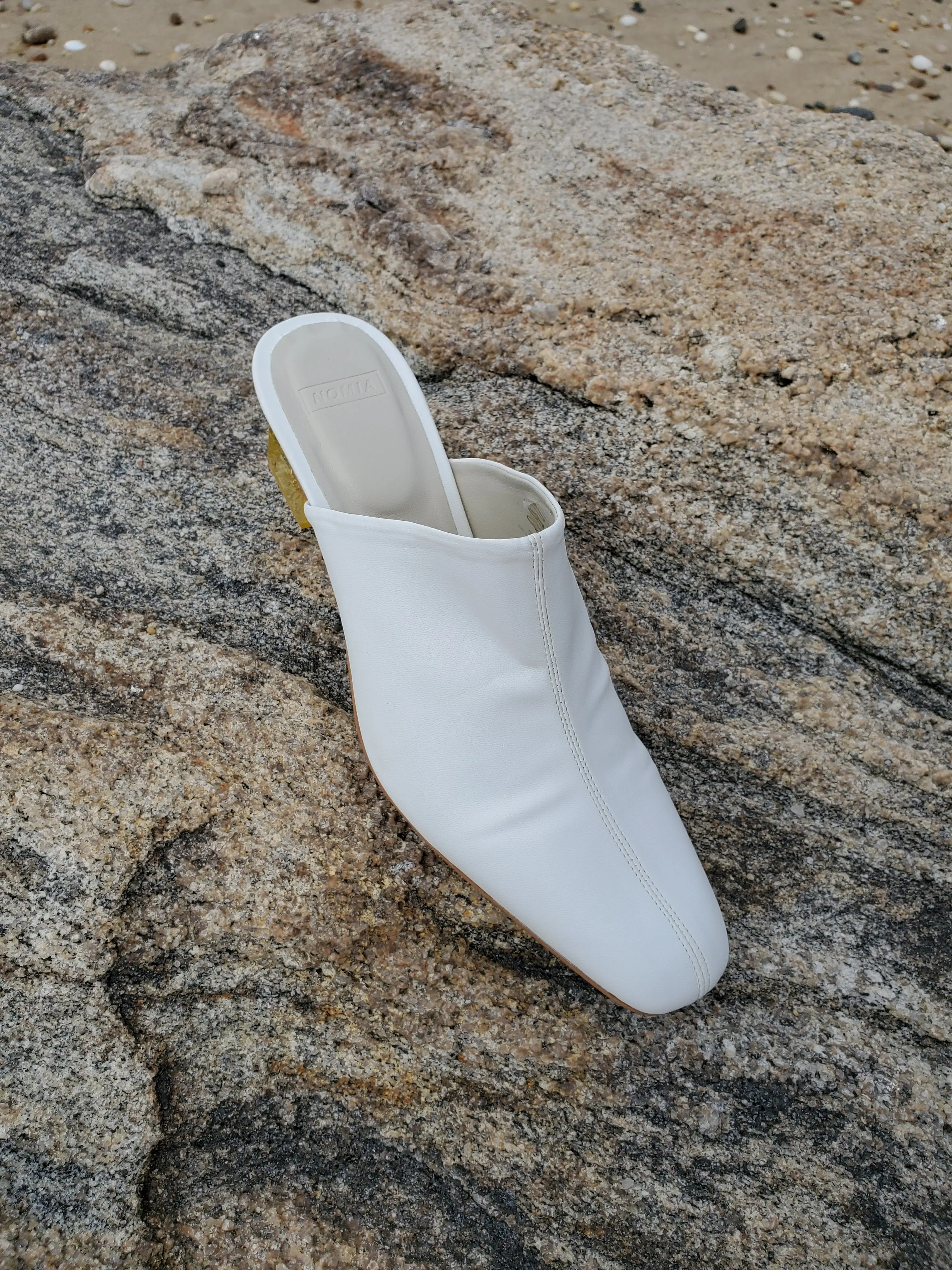 Flavia Mule - White With Citrine Heel sold by NOMIA product image thumbnail 3