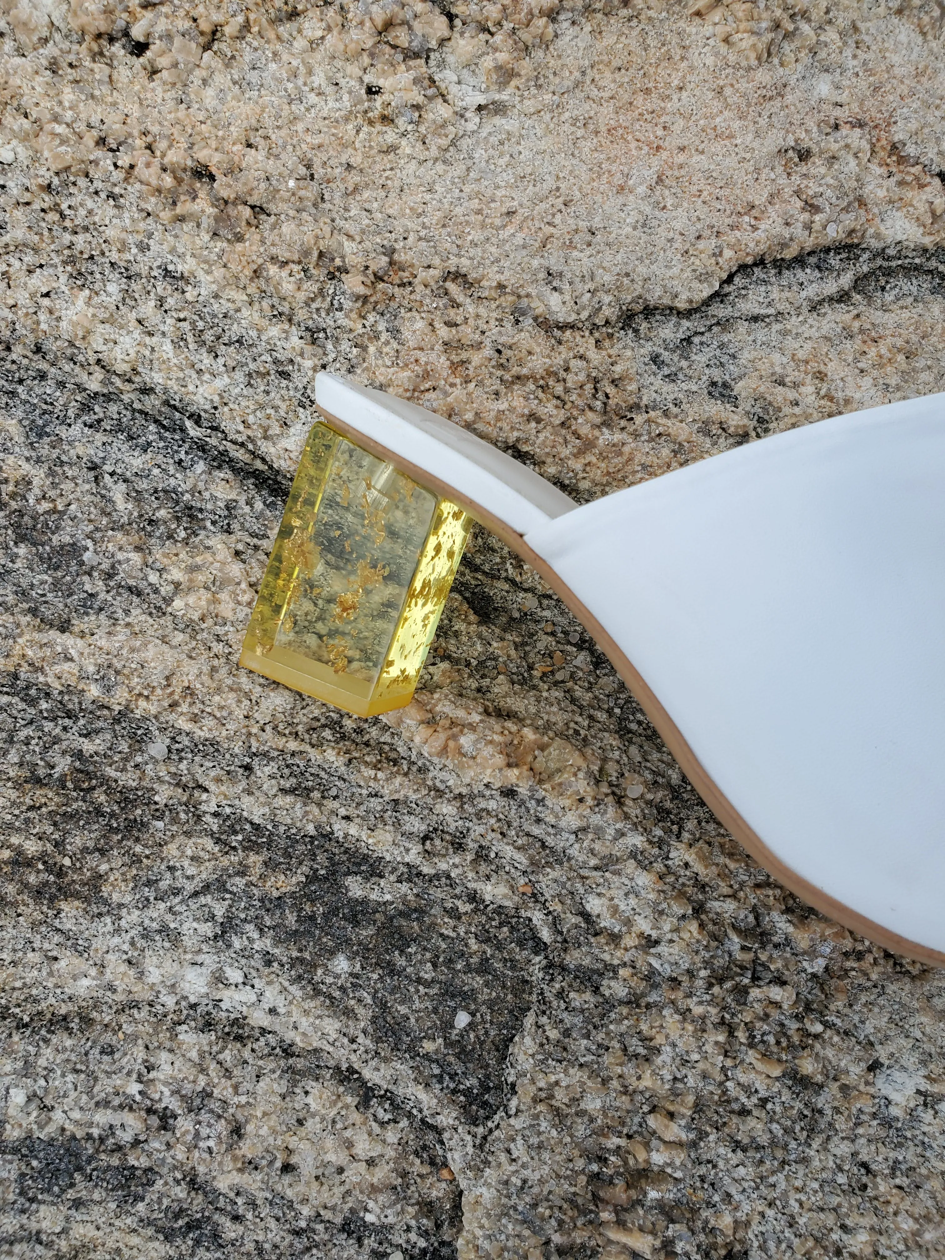 Flavia Mule - White With Citrine Heel sold by NOMIA product image thumbnail 2