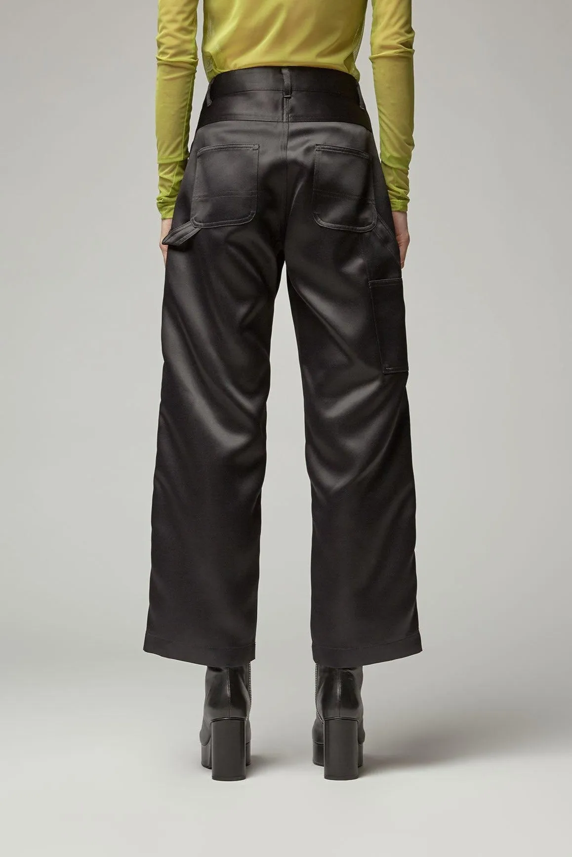 Painter Pants - Black Satin sold by NOMIA