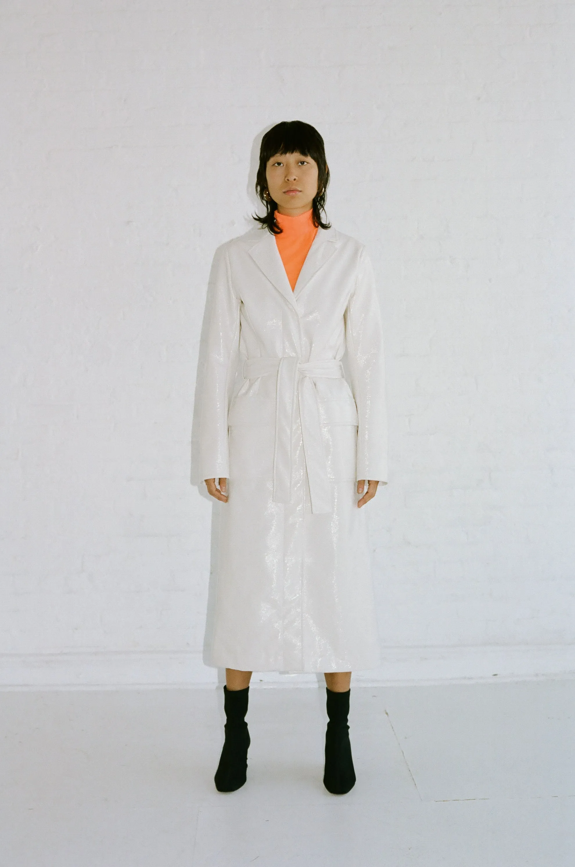 LONG SLEEVE MESH MOCKNECK - FLUORO ORANGE sold by NOMIA product image thumbnail 2