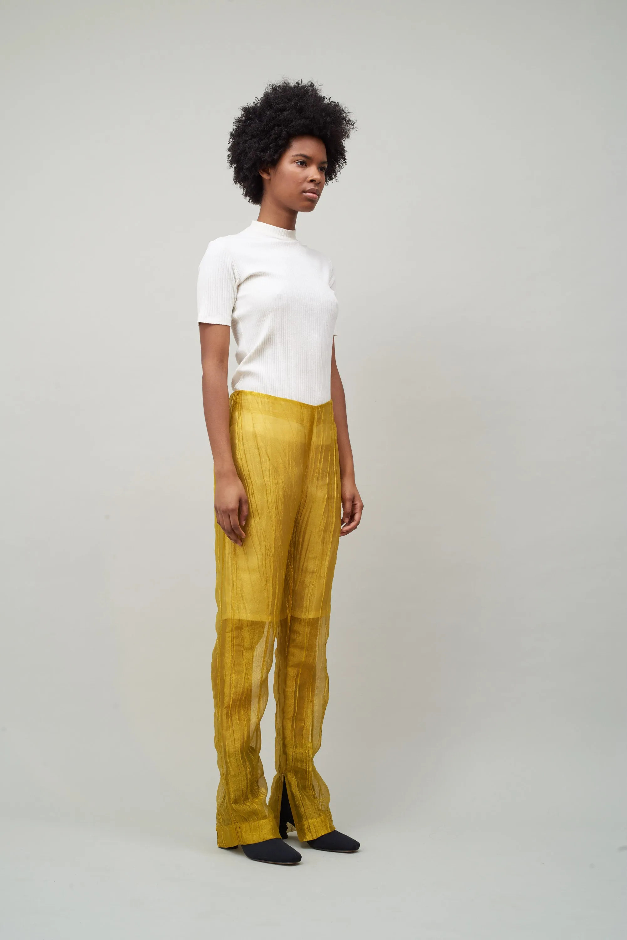 SHORT SLEEVE RIB MOCKNECK - IVORY sold by NOMIA product image thumbnail 3