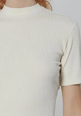 SHORT SLEEVE RIB MOCKNECK - IVORY sold by NOMIA product image thumbnail 2