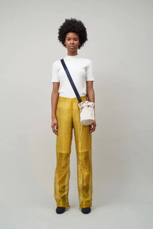 SHORT SLEEVE RIB MOCKNECK - IVORY sold by NOMIA