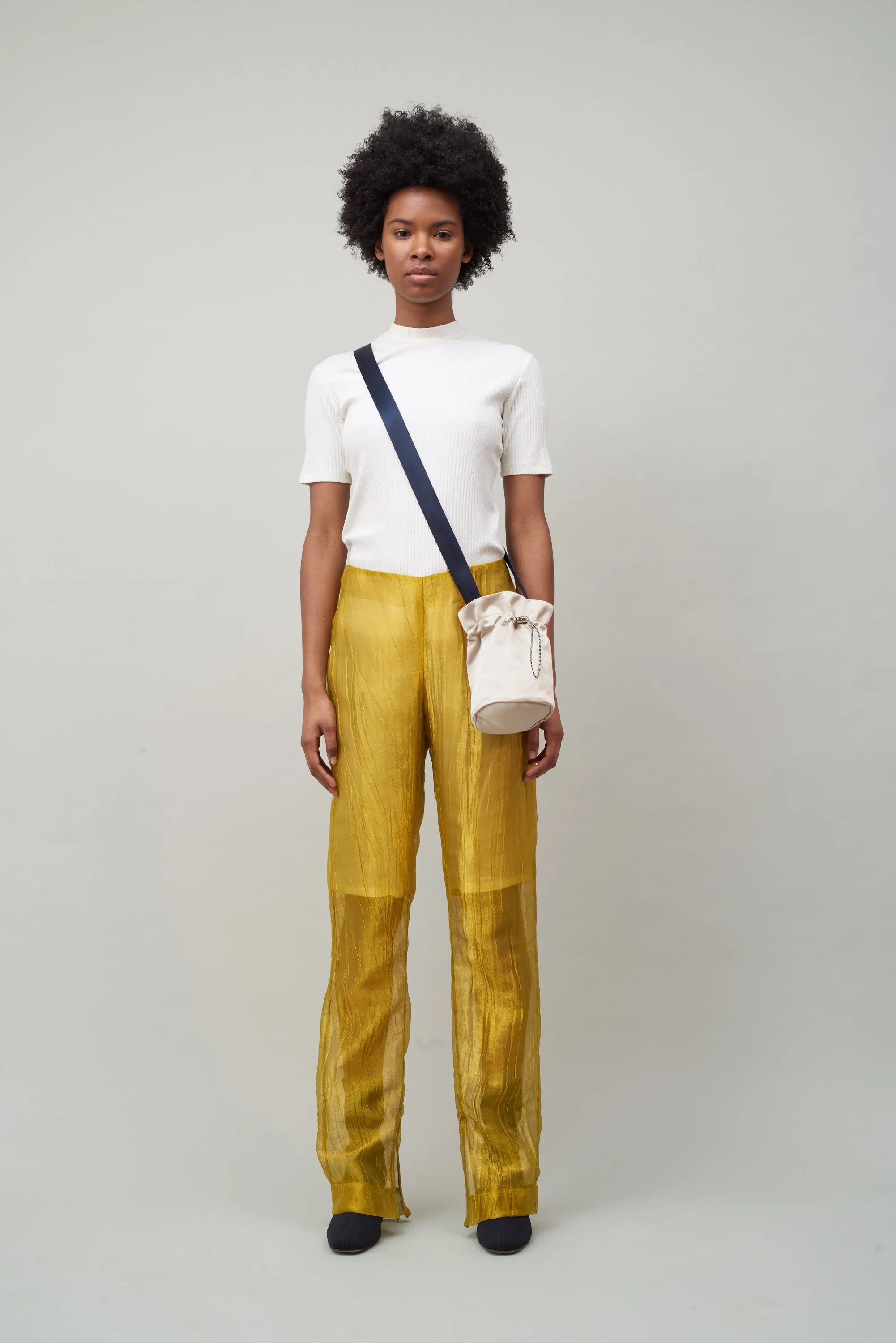 SHORT SLEEVE RIB MOCKNECK - IVORY sold by NOMIA