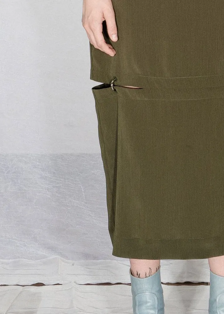 PIERCED TANK DRESS - Moss sold by NOMIA product image thumbnail 2