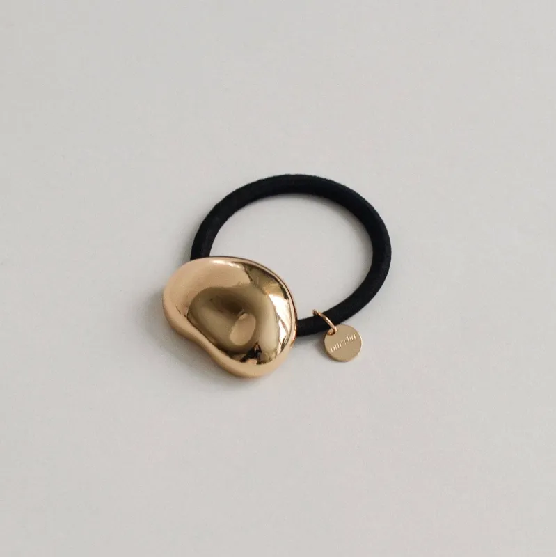 Pebble-Shaped Metal Cuff Hair Tie | Gold made by NARSHA