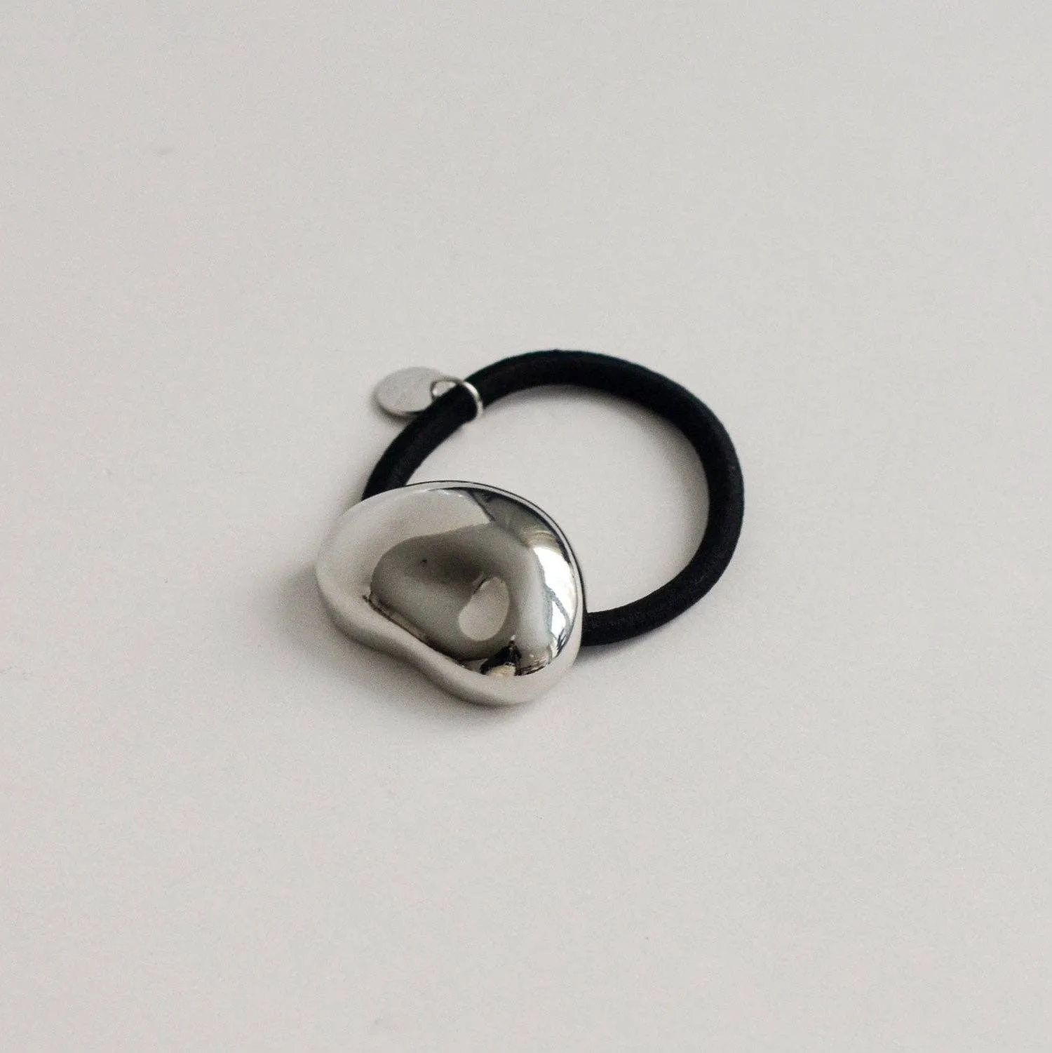 Pebble-Shaped Metal Cuff Hair Tie | Silver sold by NOMIA