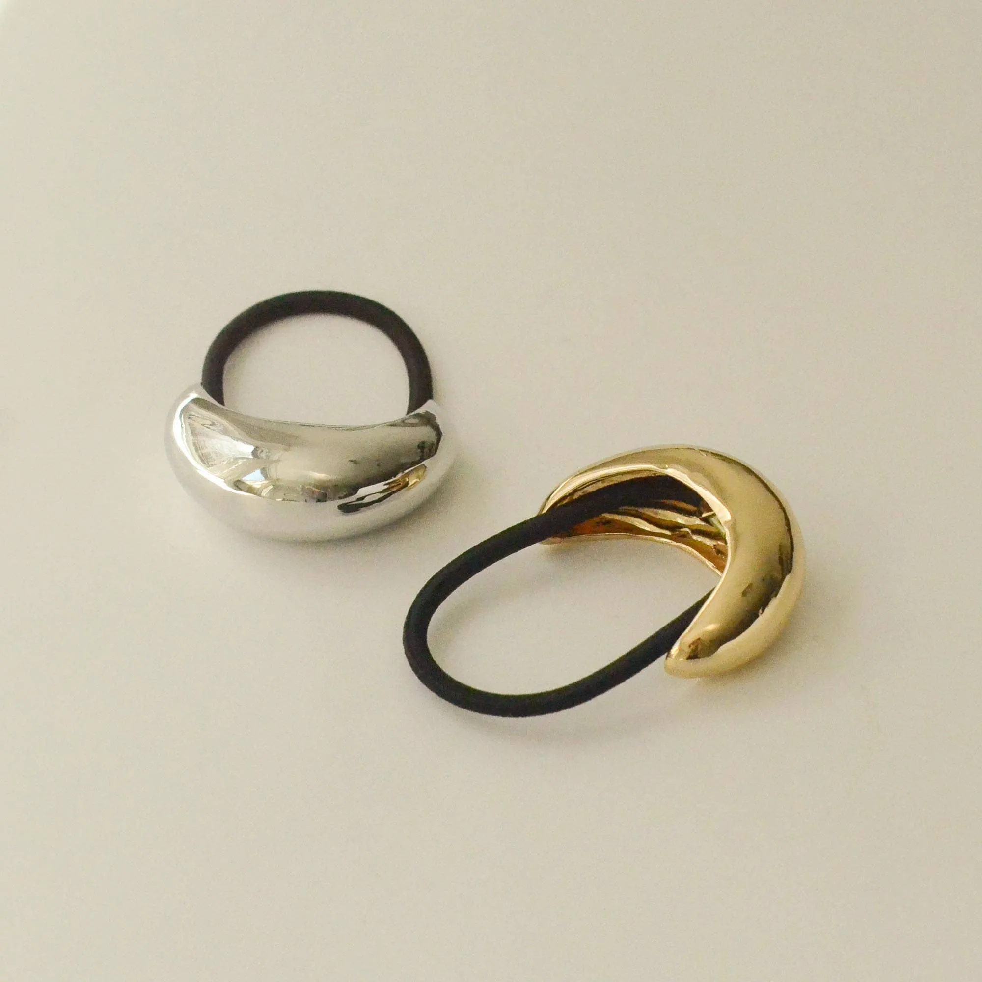 Narrow Crescent Metal Cuff Hair Tie | Silver sold by NOMIA product image thumbnail 3