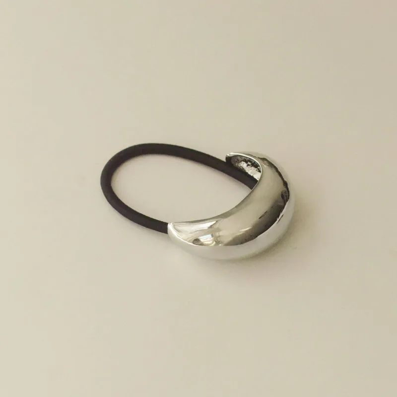 Narrow Crescent Metal Cuff Hair Tie | Silver made by NARSHA