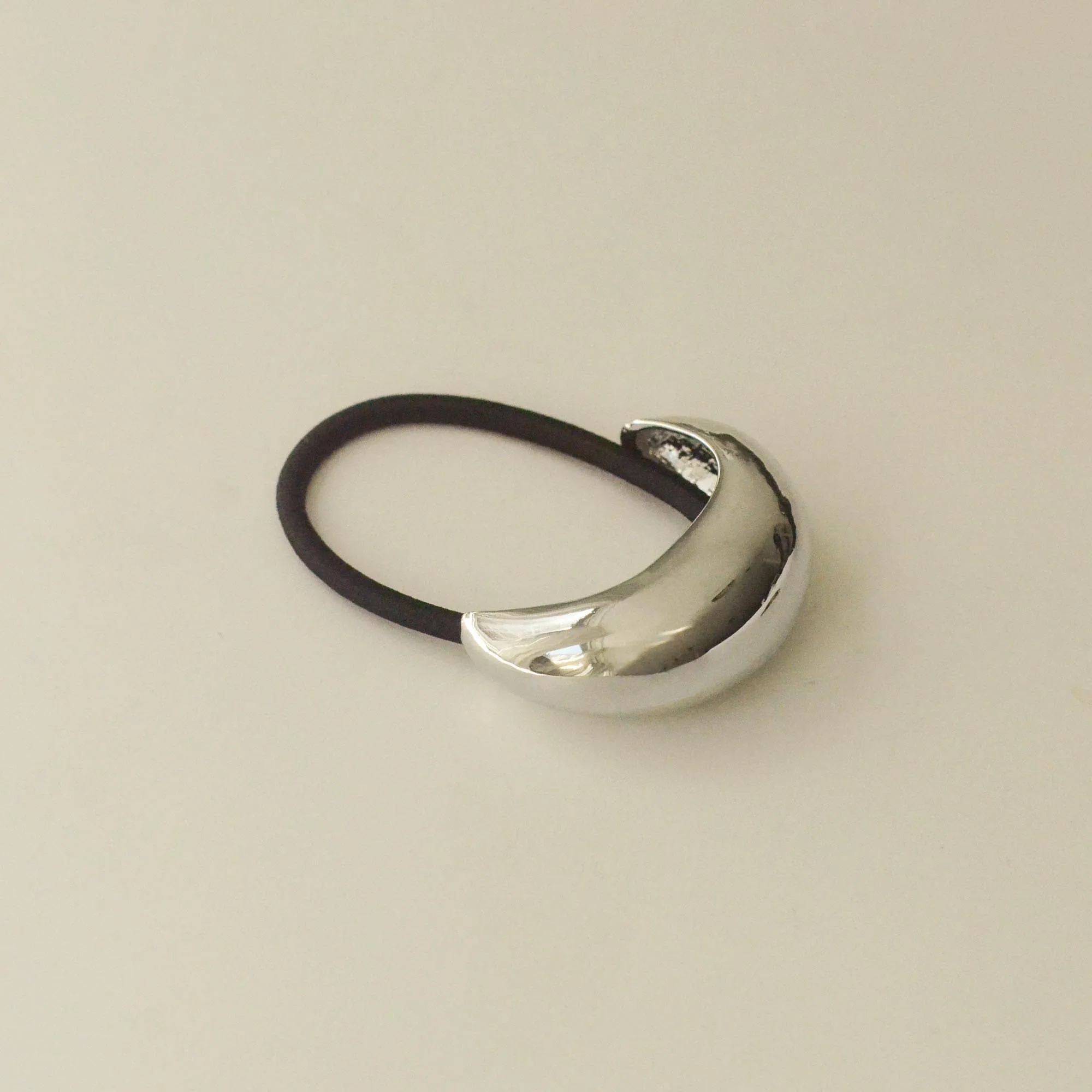 Narrow Crescent Metal Cuff Hair Tie | Silver sold by NOMIA