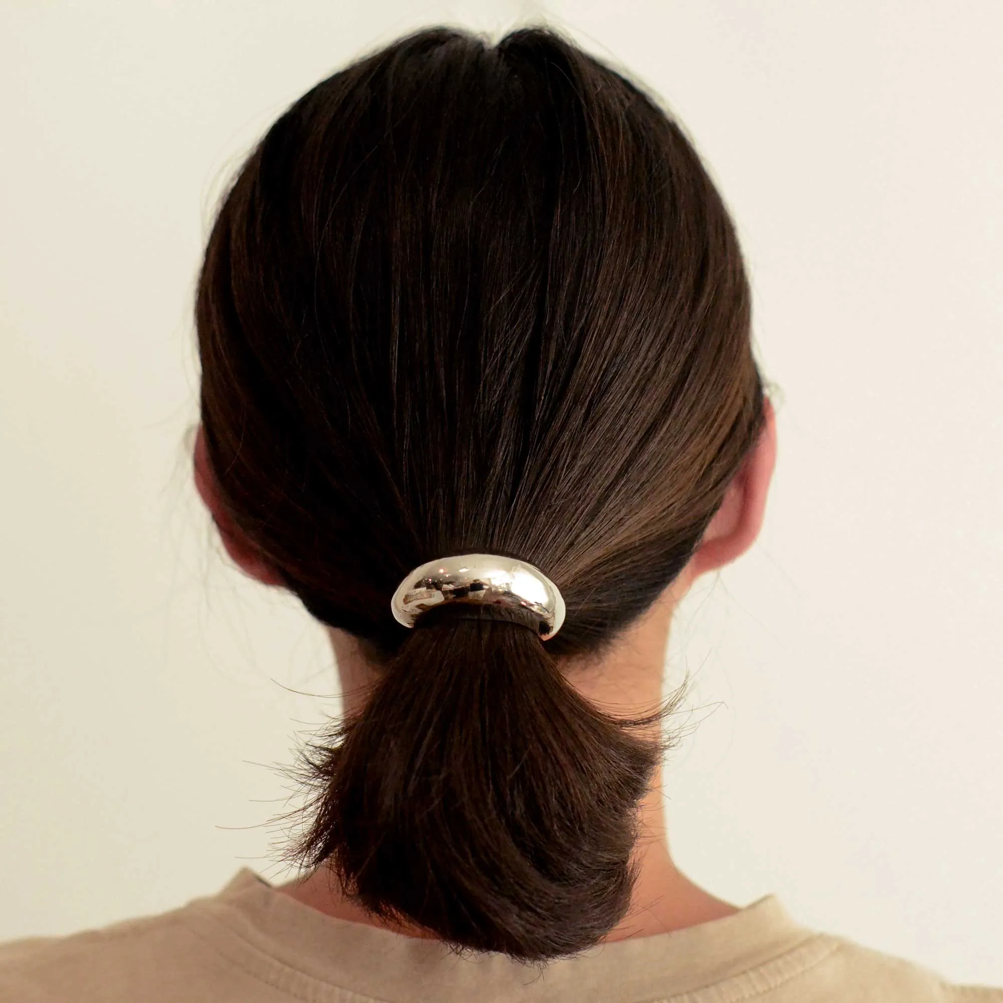 Narrow Crescent Metal Cuff Hair Tie | Silver sold by NOMIA product image thumbnail 4