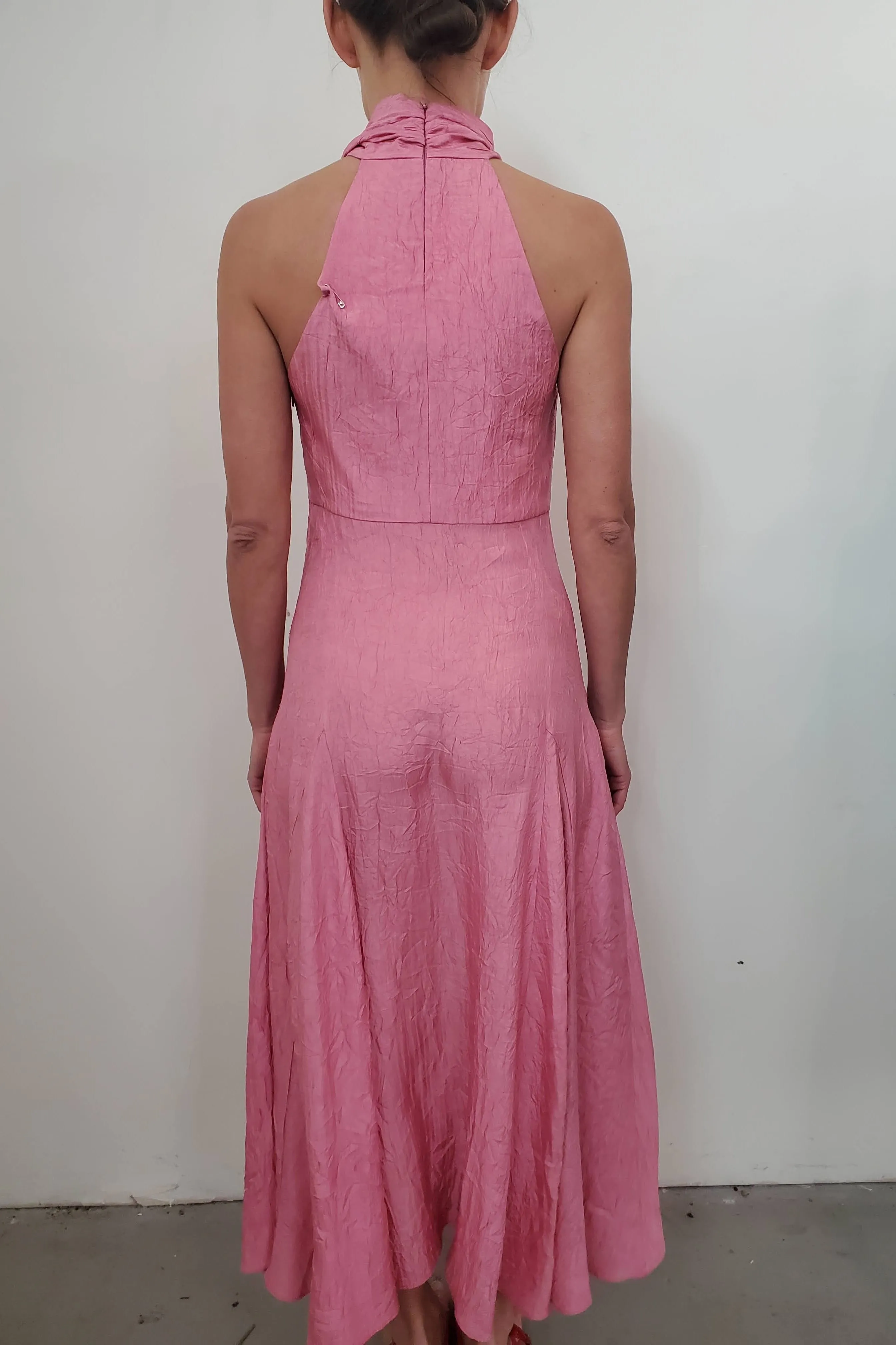 Scarf Halter Bias Dress - Peony sold by NOMIA product image thumbnail 2