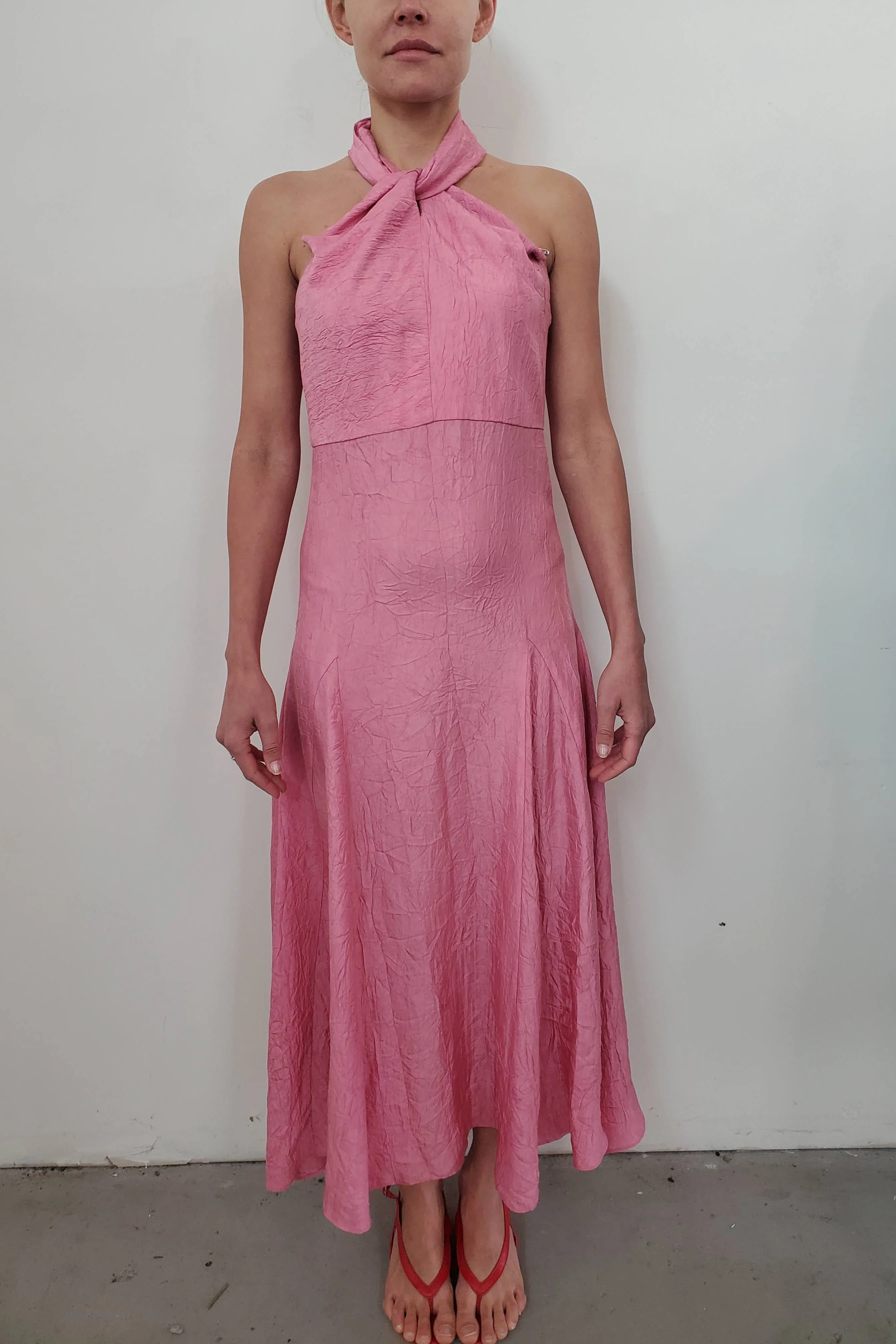 Scarf Halter Bias Dress - Peony sold by NOMIA product image thumbnail 3