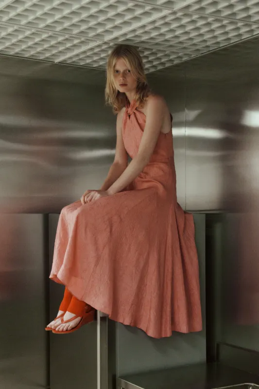 Scarf Halter Bias Dress - Peony made by NOMIA