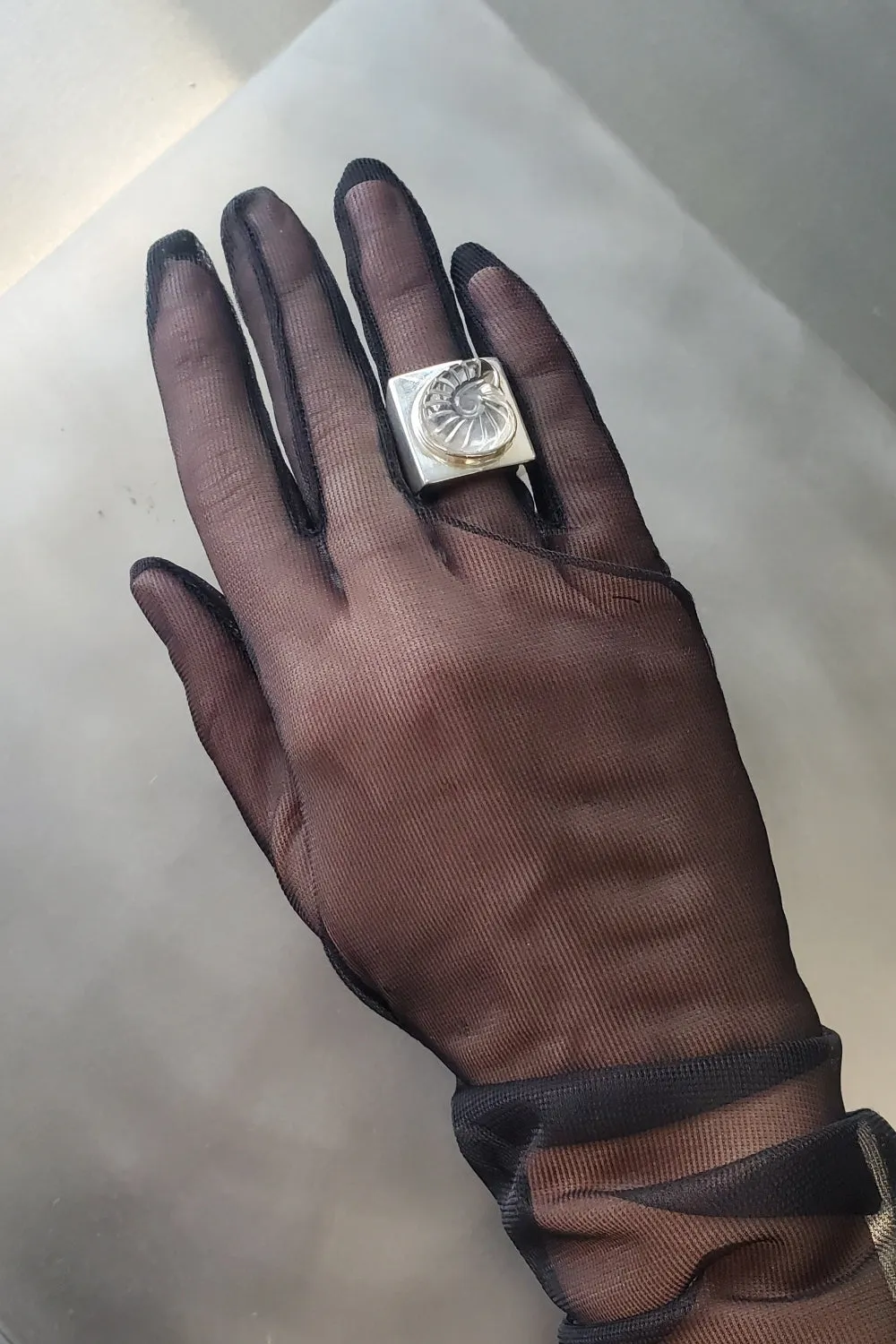 Sheer Gloves - Black Mesh sold by NOMIA