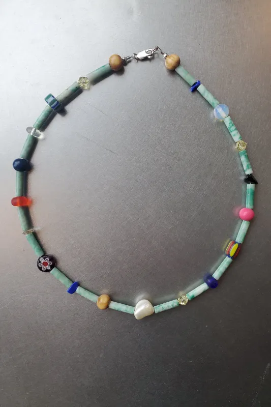 Confetti Variscite Choker - Green multicolor made by NOMIA