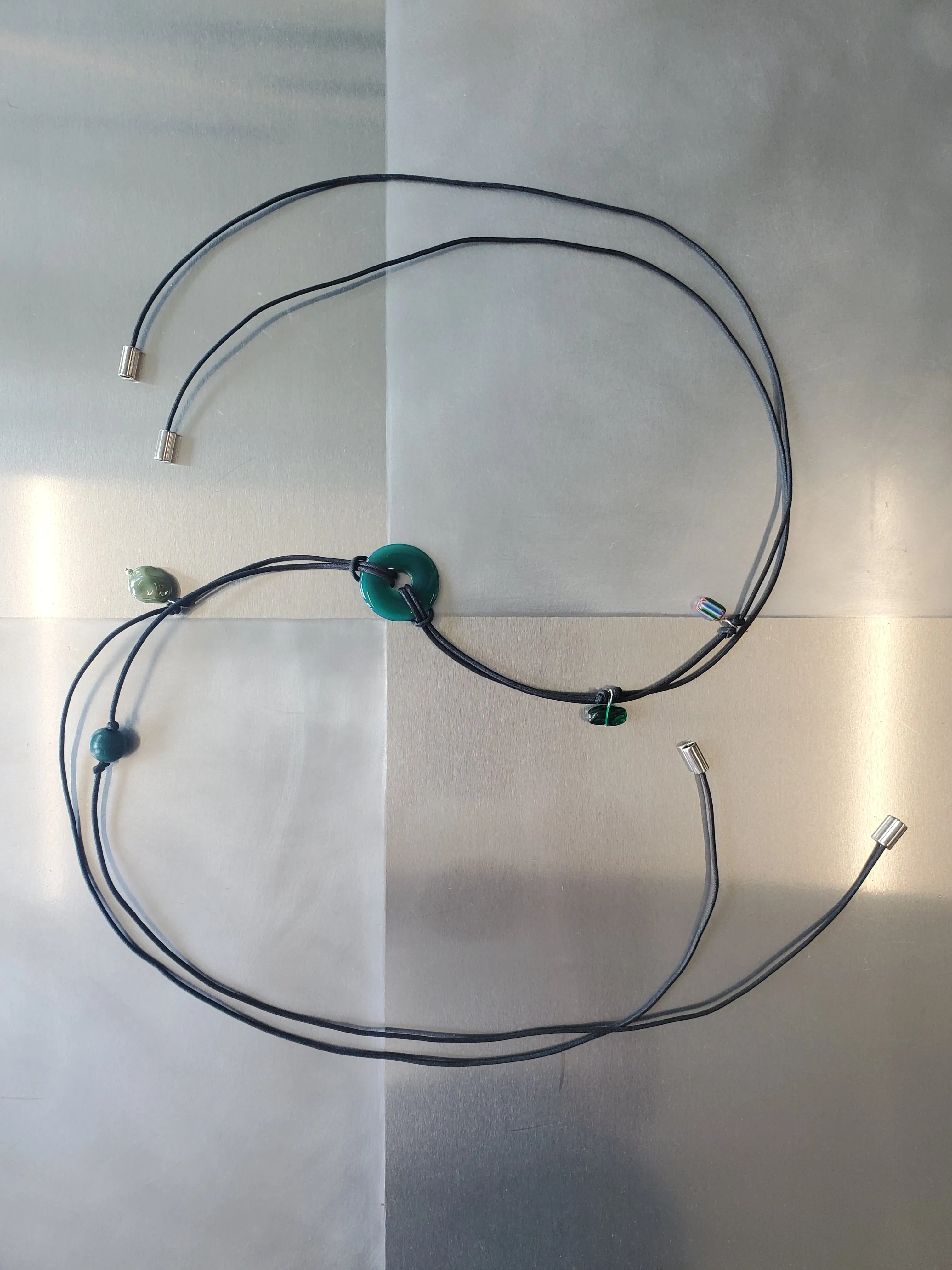 Confetti Cord Belt with Stone Circle Pendant - Verdant sold by NOMIA