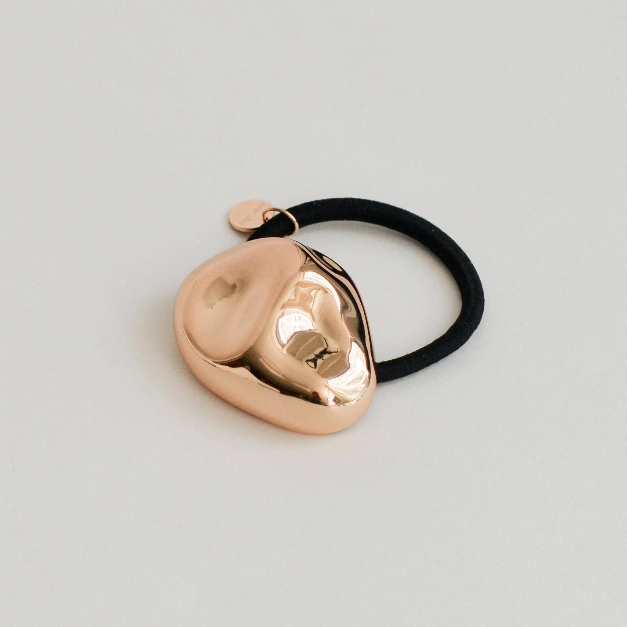 Large Pebble-Shaped Metal Hair Tie | Gold sold by NOMIA product image thumbnail 2