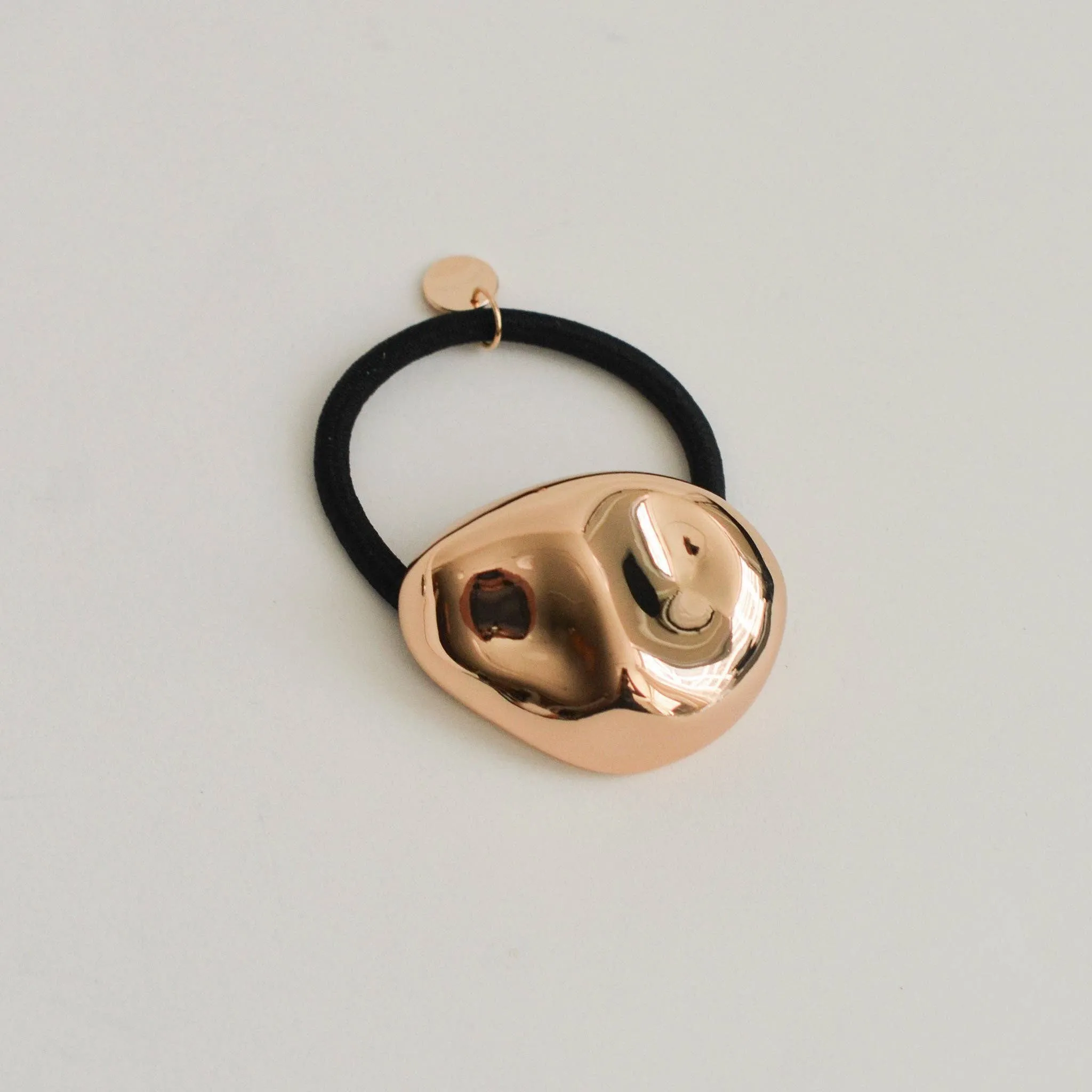 Large Pebble-Shaped Metal Hair Tie | Gold sold by NOMIA