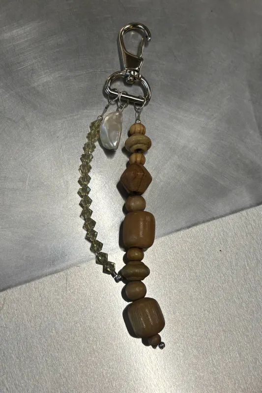 Confetti Keychain - Pearl and Wooden Beads made by NOMIA
