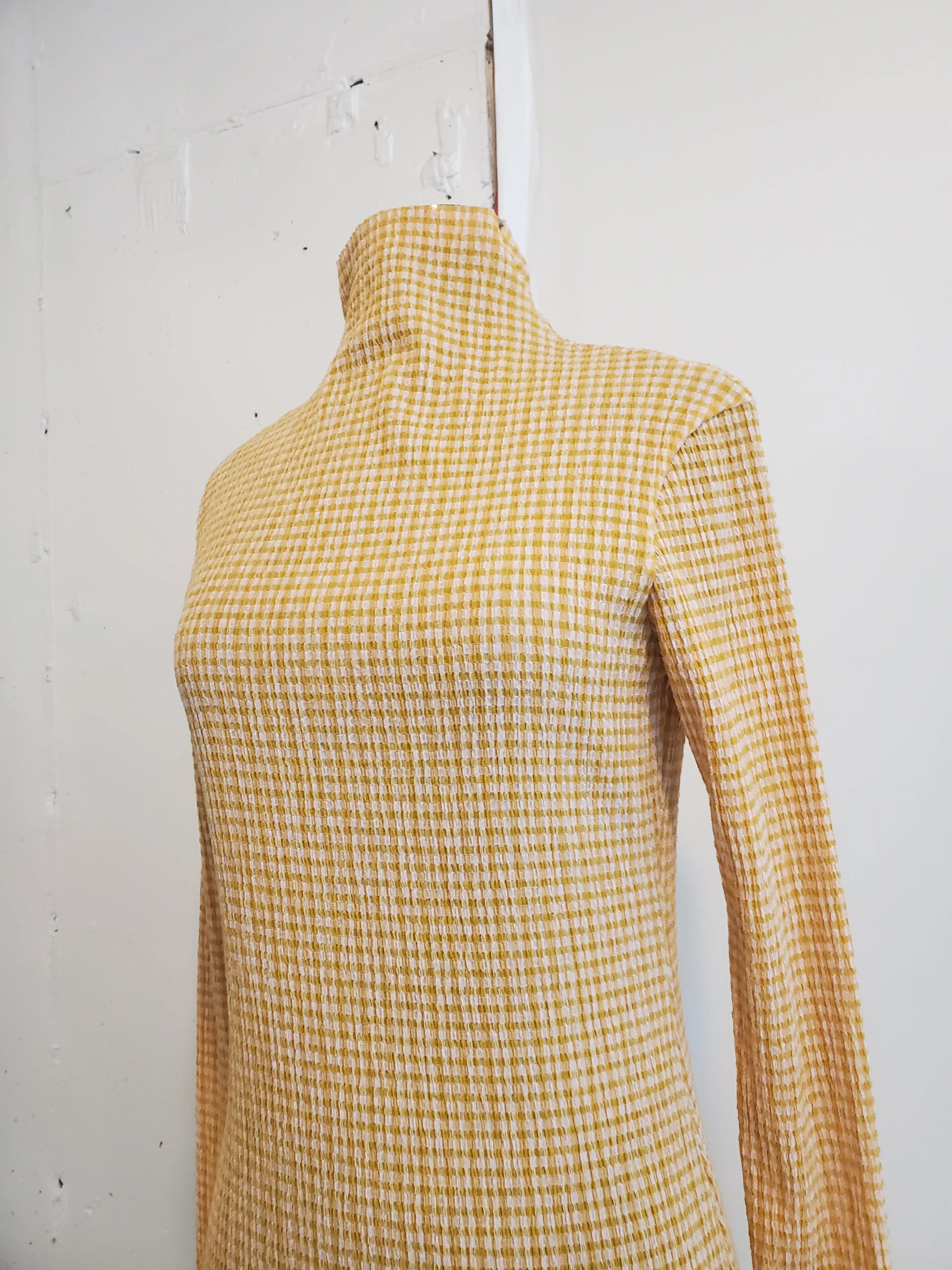 Maxi Mockneck Knit Dress - Orange/White Stripes gingham sold by NOMIA product image thumbnail 2