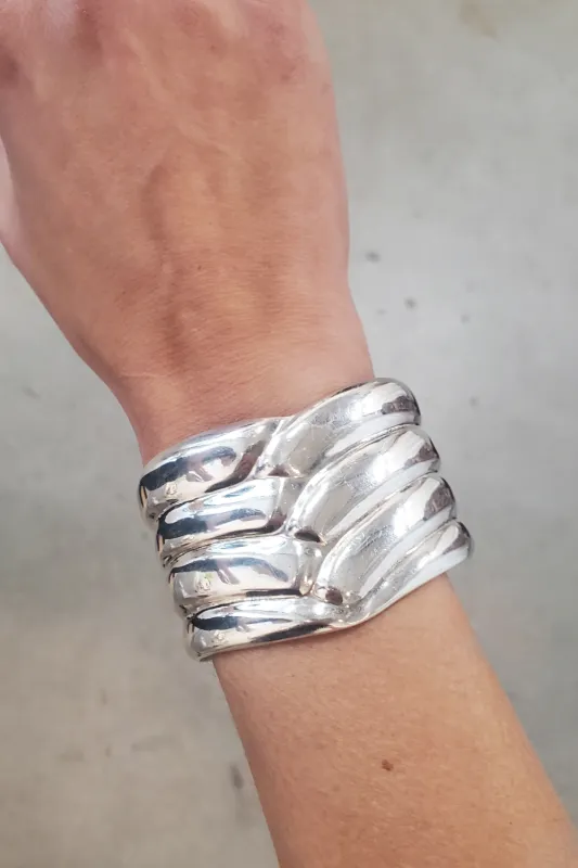 Vintage Sterling Braided Silver Cuff made by NOMIA