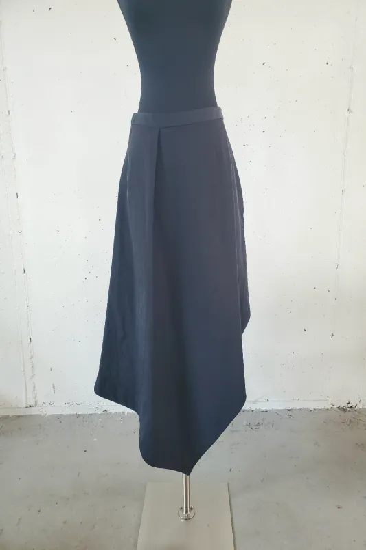 Asymmetrical Hem Skirt - Midnight Nylon made by NOMIA