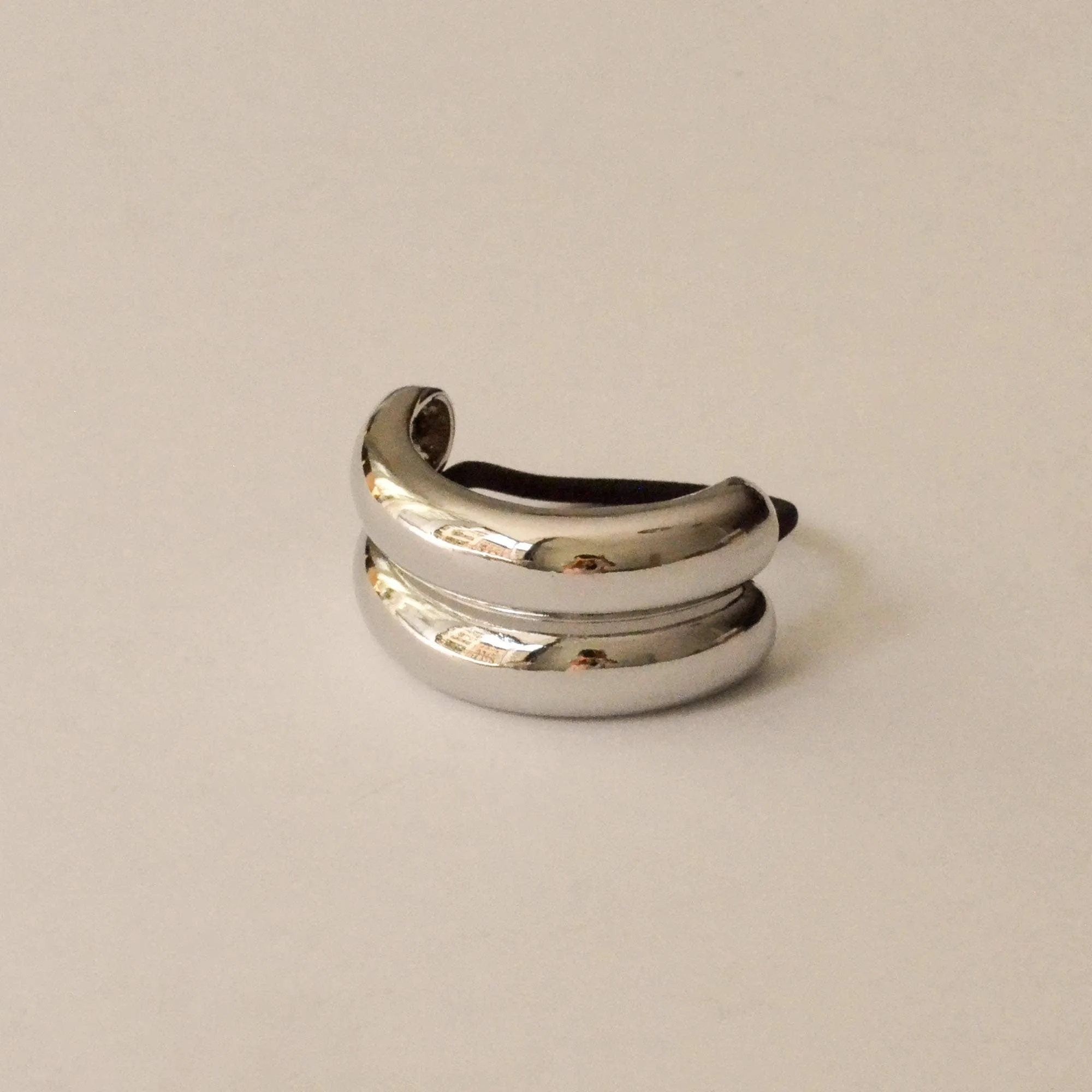 Wide Double Arch Metal Ponytail Hair Tie | Silver sold by NOMIA product image thumbnail 2
