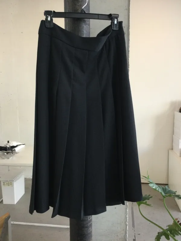 Midi Pleated Skirt - Black Washed Oxford made by NOMIA