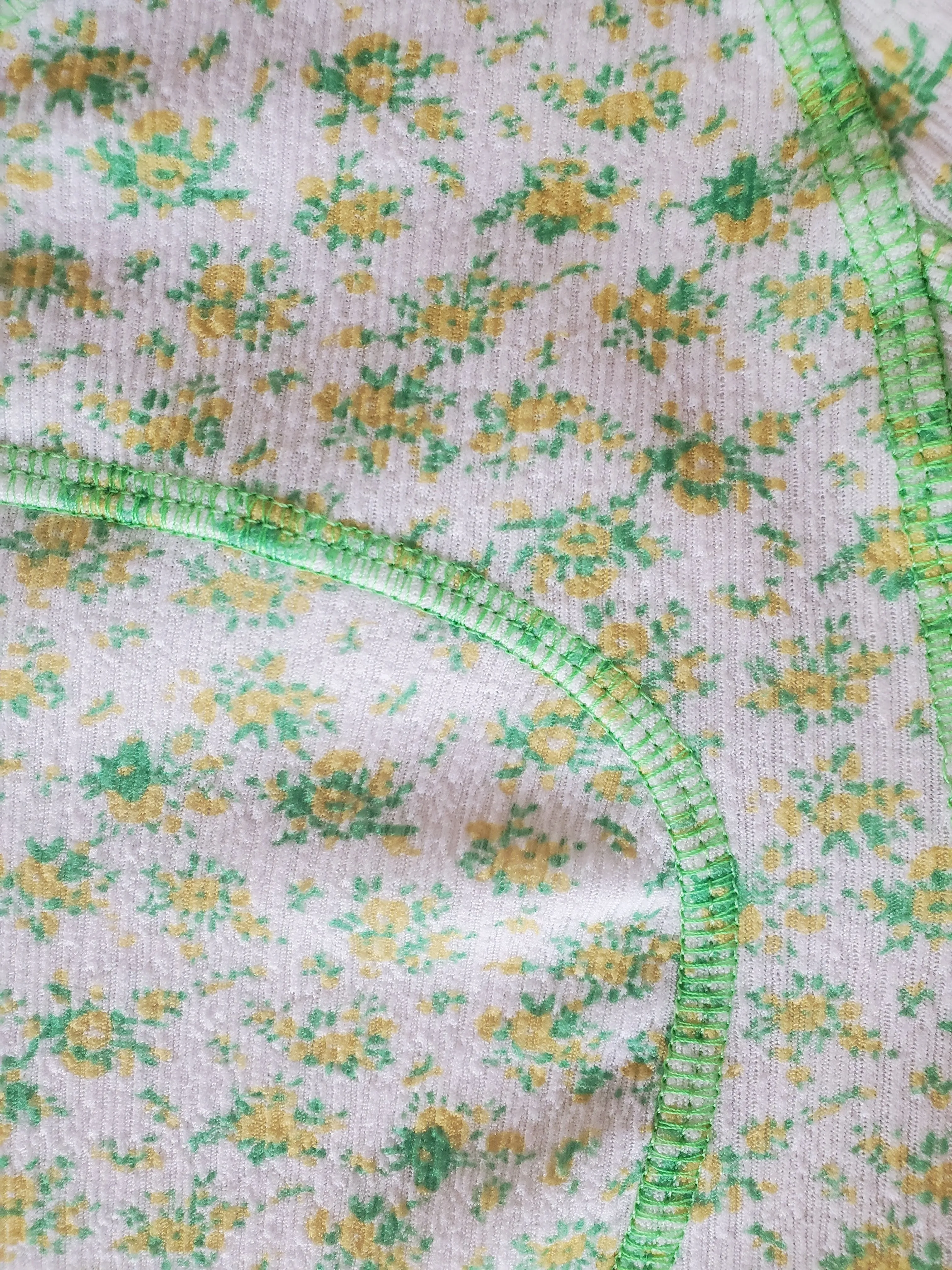 Long Sleeve Paneled Scuba Top - Lemon Lime Floral sold by NOMIA product image thumbnail 2