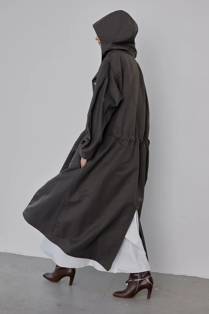 Extra Long Fishtail Parka - Peat Nylon sold by NOMIA product image thumbnail 2