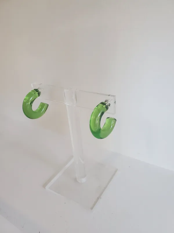 KEANE Mini Hoop Earrings - Apple Green made by NOMIA