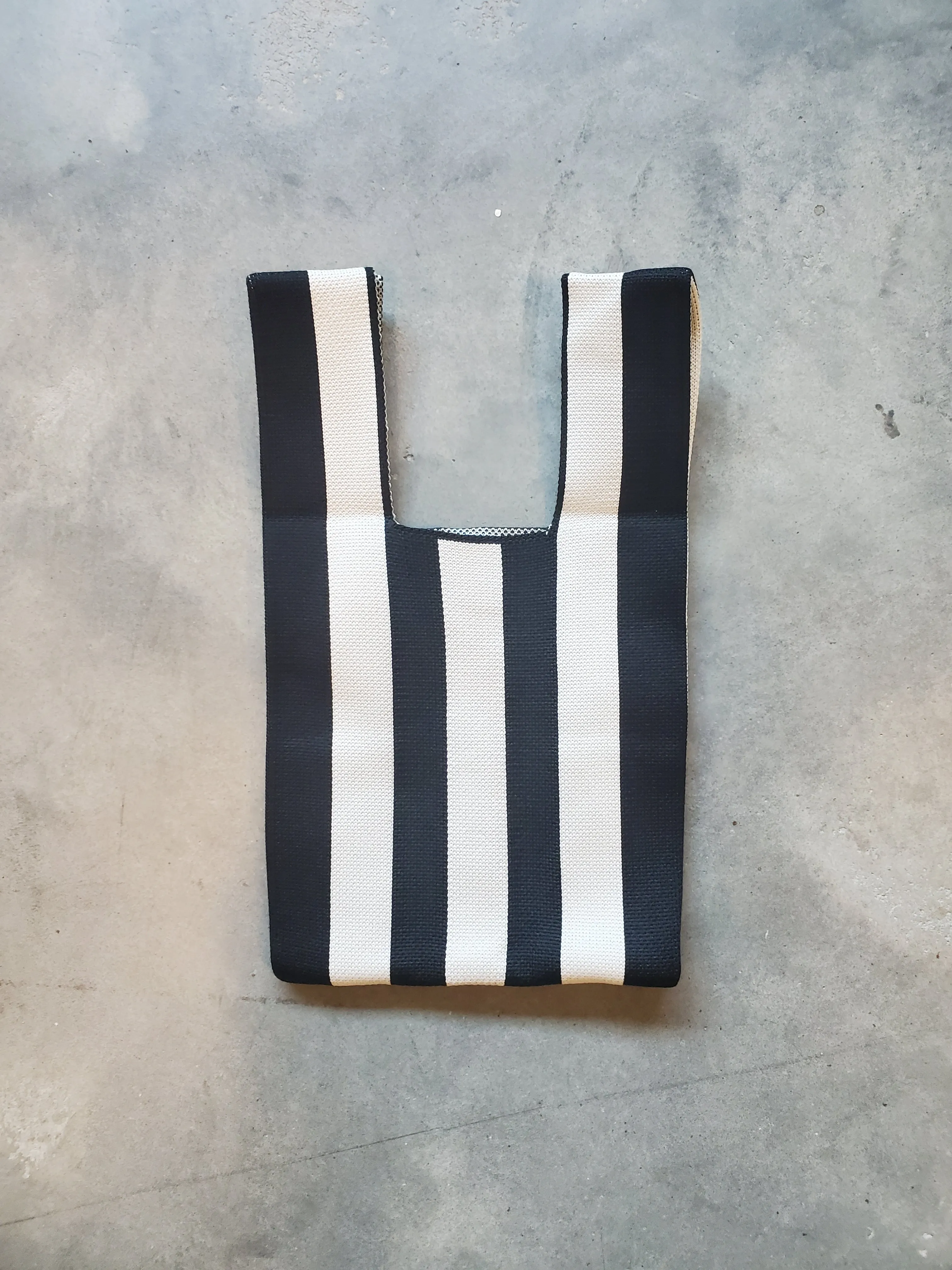 Stripe Knit Mini Tote - Black / White sold by NOMIA product image thumbnail 2