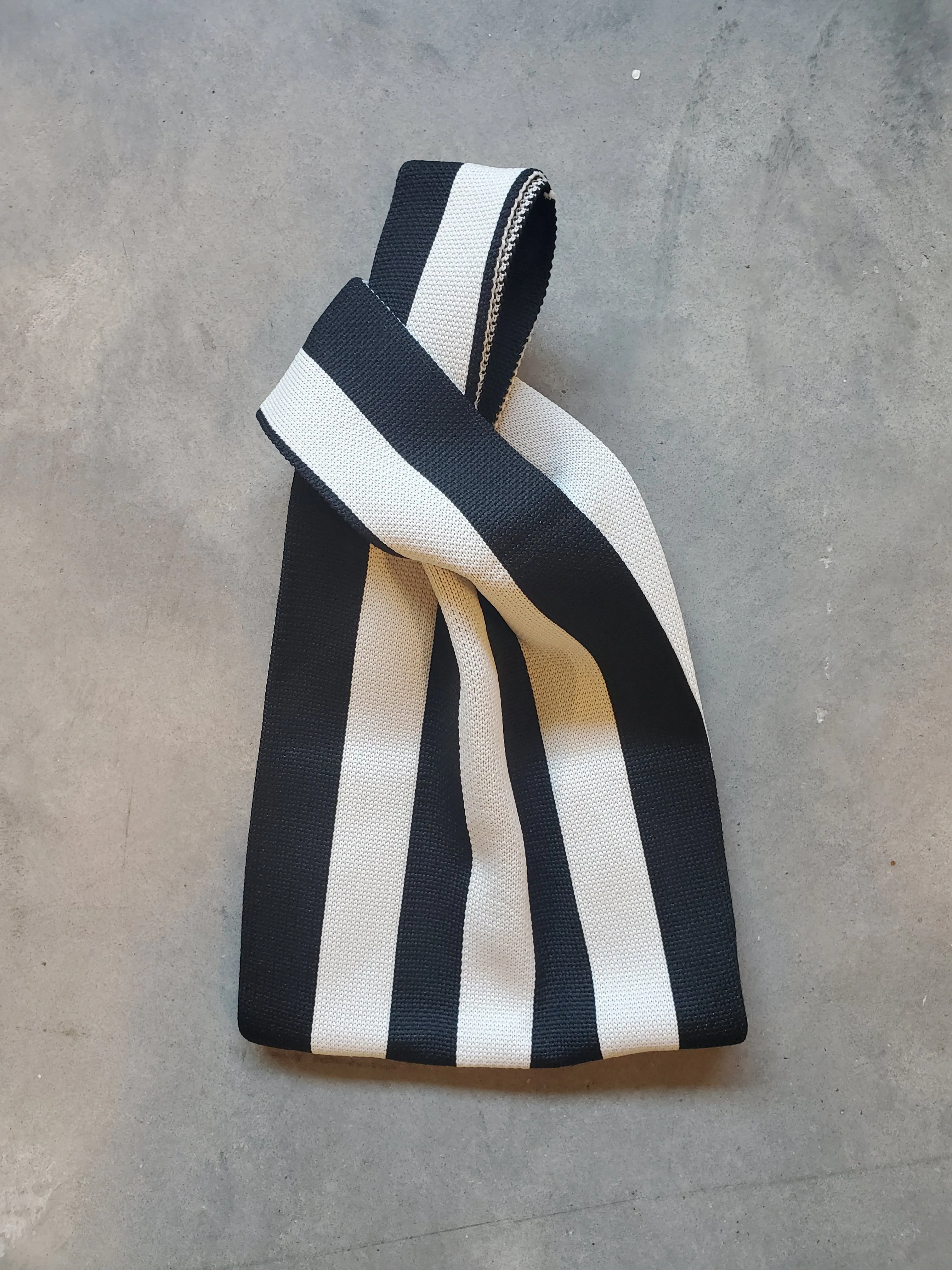 Stripe Knit Mini Tote - Black / White sold by NOMIA