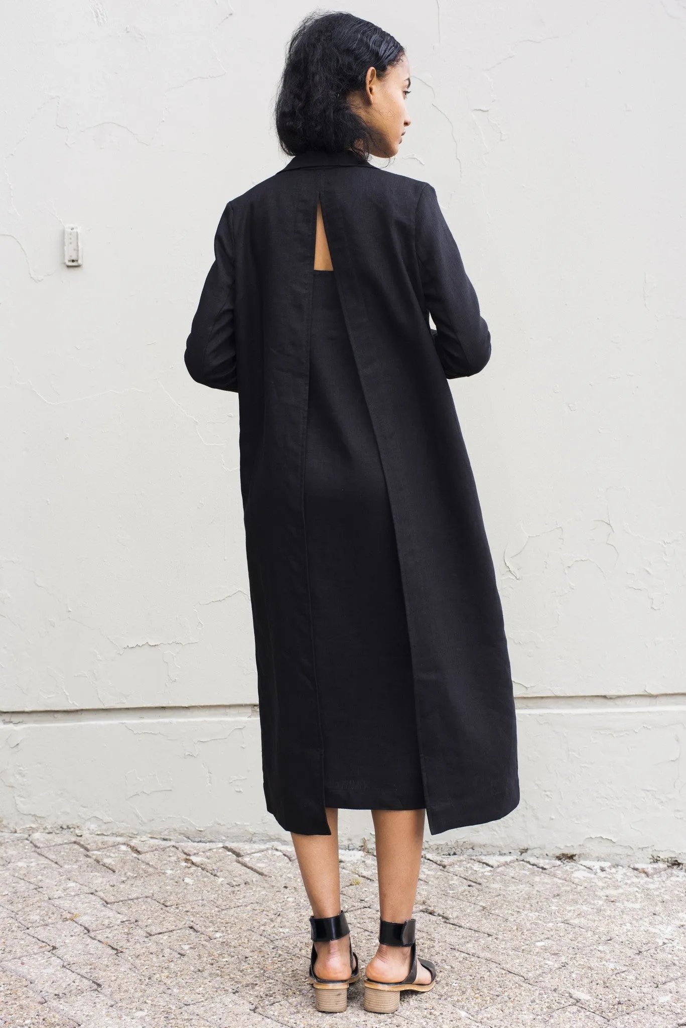 Slit Back Duster - Black sold by NOMIA product image thumbnail 2