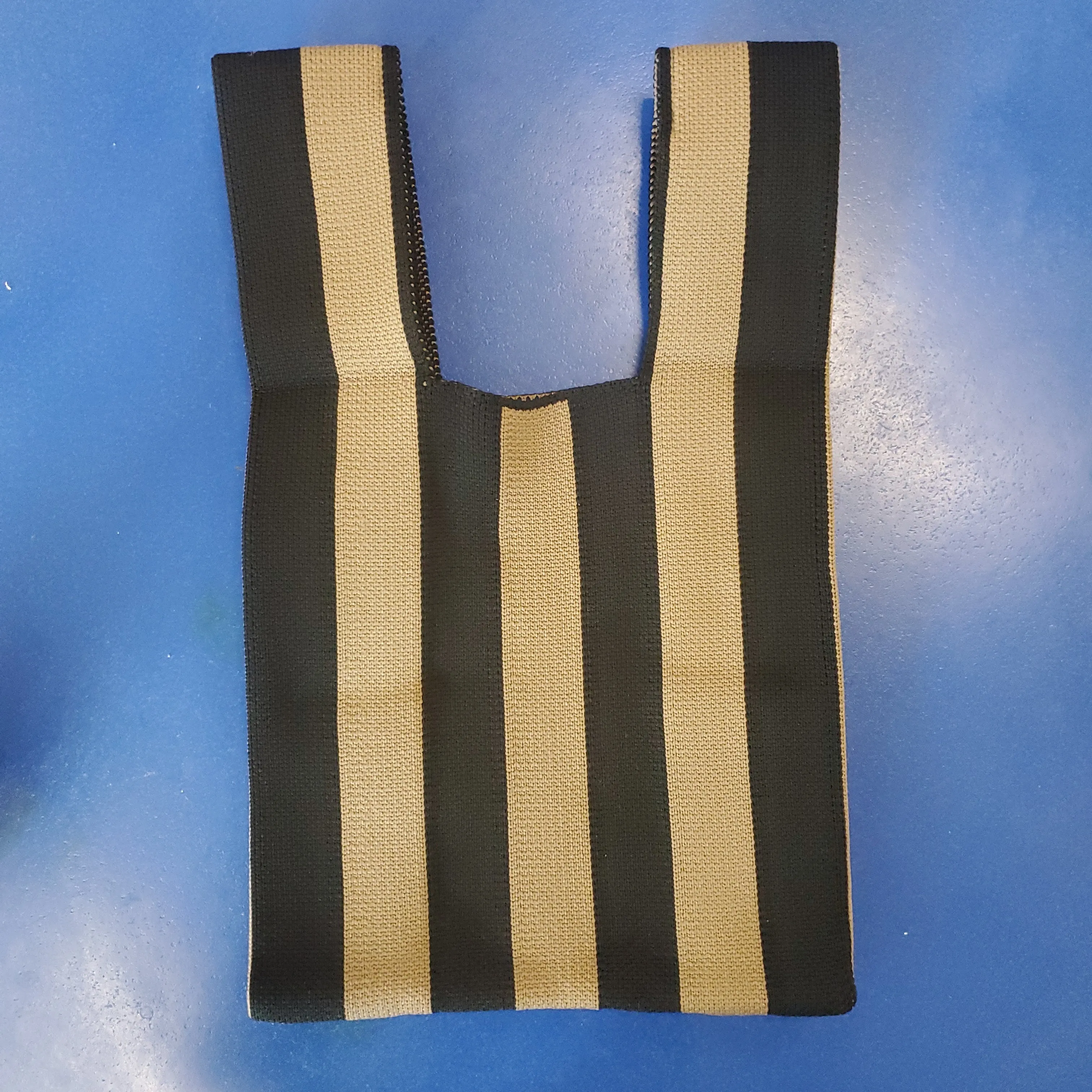 Striped Knit Mini Tote - Beige / Black sold by NOMIA