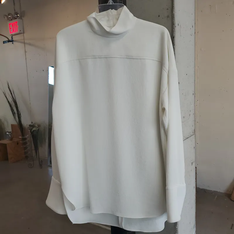 OVERSIZE MOCKNECK SHIRT - WHITE made by NOMIA