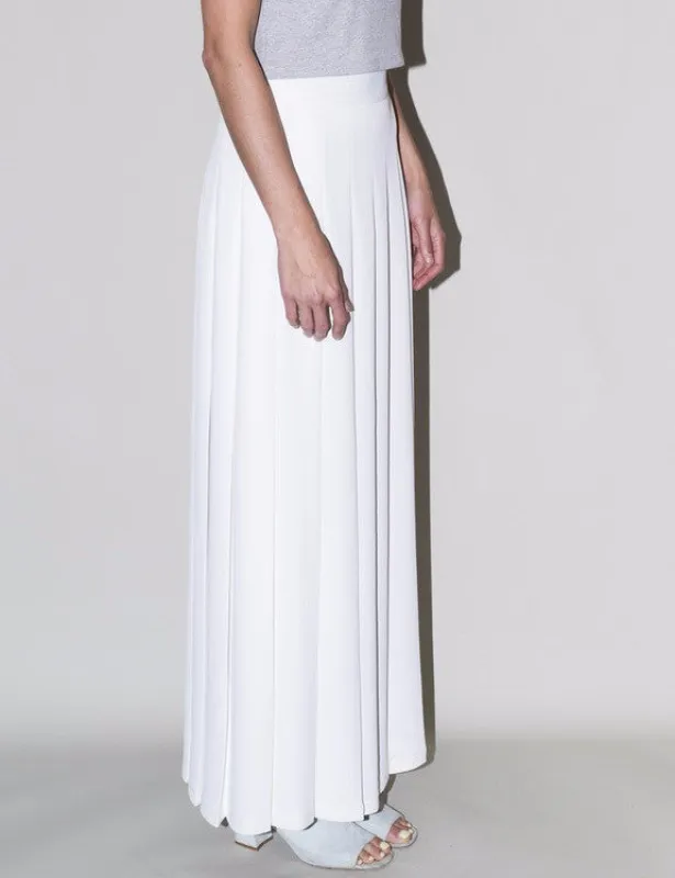 Maxi Pleated Skirt - Chalk Washed Oxford made by NOMIA
