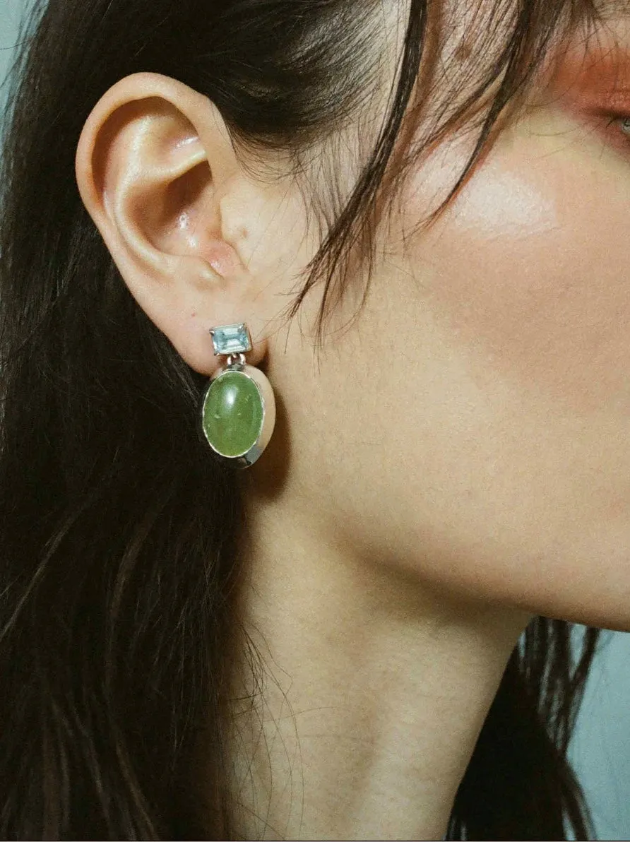 Faris Candy Drop Earrings - Silver / topaz / serpentine sold by NOMIA product image thumbnail 2