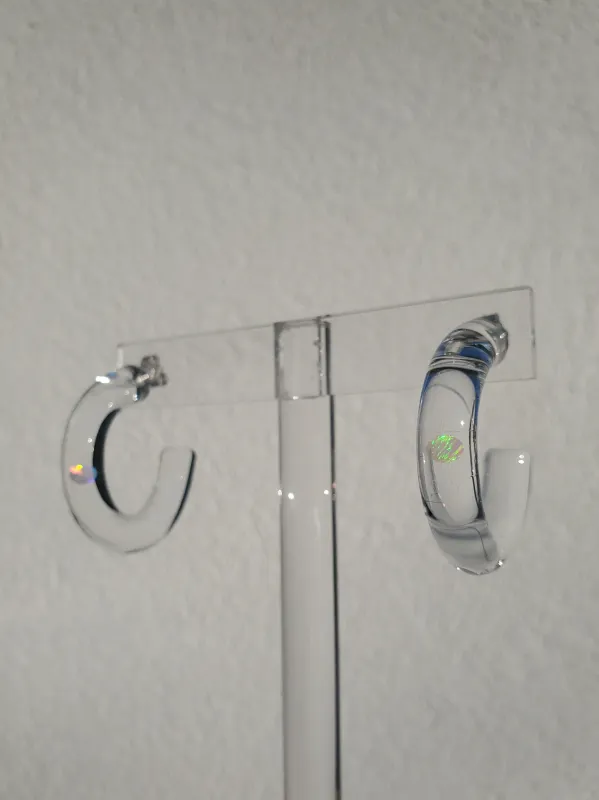 KEANE Gilson Opal Glass Hoops - Clear made by NOMIA