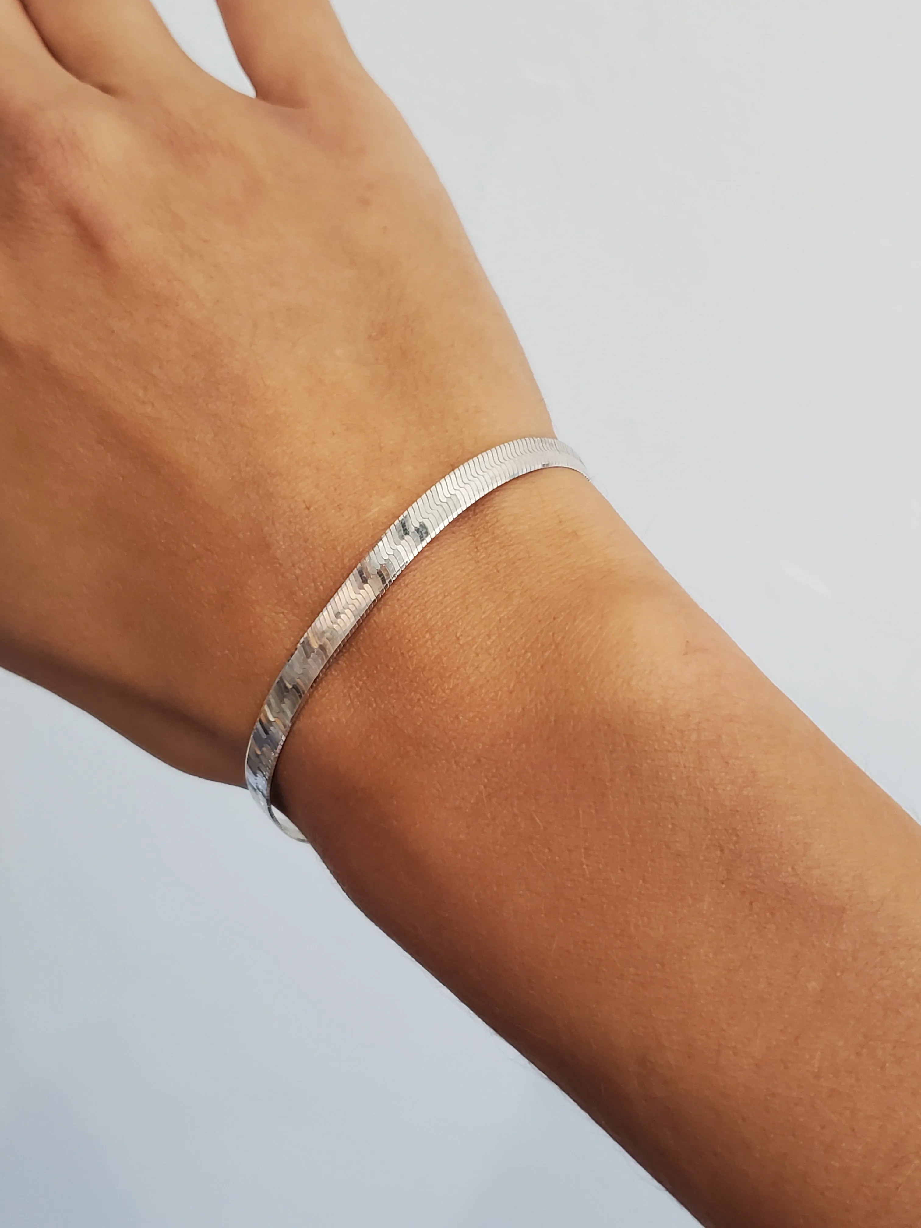 Herringbone Sterling Silver Bracelet sold by NOMIA product image thumbnail 2