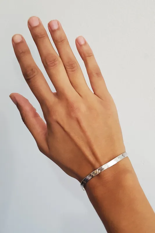 Herringbone Sterling Silver Bracelet made by NOMIA