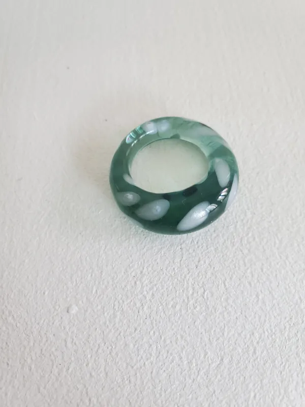KEANE Polka Dot Ring - Aqua / White made by NOMIA